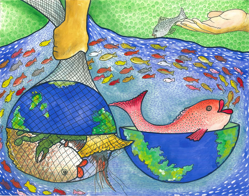 "We Protect Our Oceans Resource" by Dharunigsa Naguleshwaran, Age 11, Sri Lanka