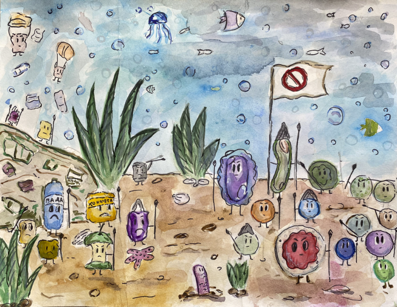"Microbial resistance: life against pollution" by Omina Salohiddinova, Age 14, Uzbekistan