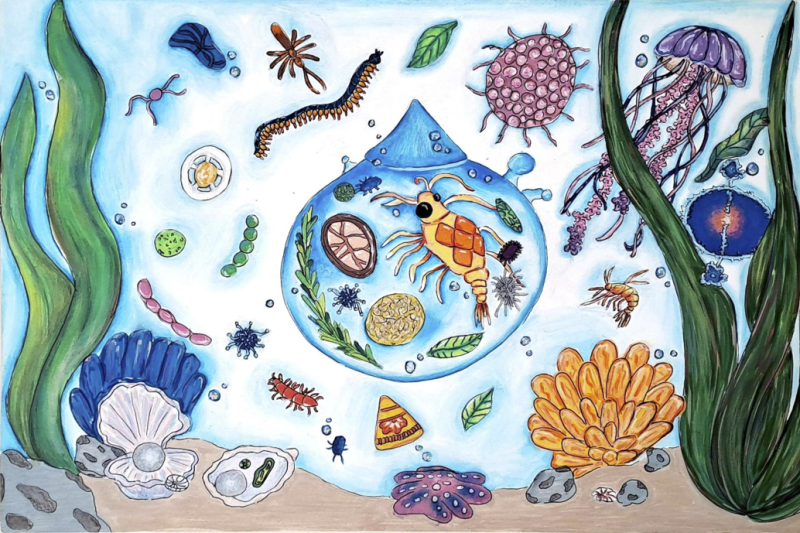 "An Ocean Within a Drop" by İris Yüksel, Age 12, Turkey