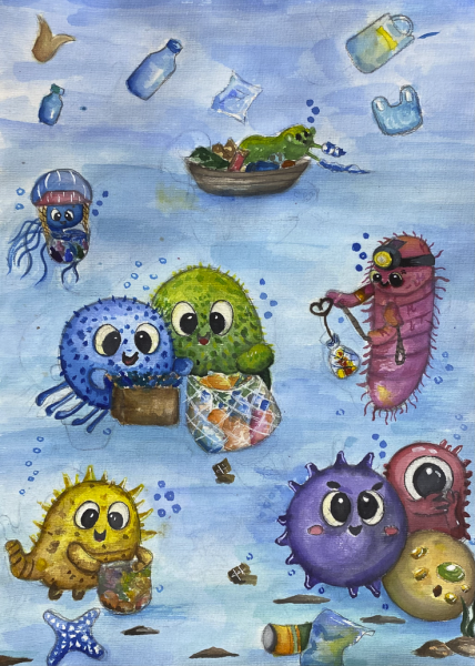 "Tiny Guardians of the Ocean" by Vera Agafonova, Age 15, Uzbekistan