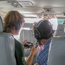 Dr. Andrew Bruckner and Dr. Sam Purkis conduct an aerial survey.