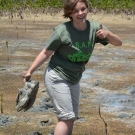 Even though this Forest Heights Academy student was hesitant about walking in the mangrove mud, she did it anyway and with a smile on her face!