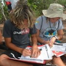 Students at Forest Heights Academy finish drawing each of the mangroves leaves.