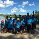 Students at Abaco Central High School pose with their mangrove propagules that they will soon be planting.