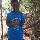 Abaco Central High School student has found all of her mangrove propagules. Now she is ready to plant them.