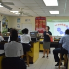 Our Director of Education Amy Heemsoth teaching students at Abaco Central High School about food webs.