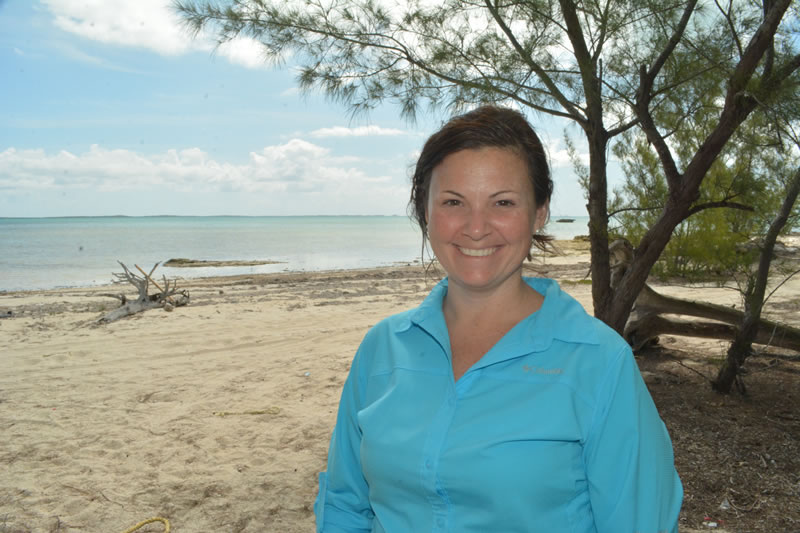 Amy Heemsoth, Director of Education is excited to be monitoring mangroves at Camp Abaco.