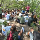 Ryann Rossi, PhD Candidate at North Carolina State University explains how students should label their collecting bags. She also mentions that the students need to make sure that their ziploc bags are sealed so that we do not risk spreading the disease to other mangroves.