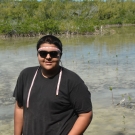 Is this a new mangrove scientist fashion statement? Sometimes students find cleaver ways to carry their equipment like this student from Forest Heights Academy.