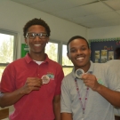 Here are a couple of proud Forest Heights Academy students who have completed isolating and plating their potentially diseased mangrove leaves.