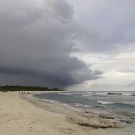 A storm cloud moves in over Danger Island.