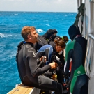 The Science Team prepares for a dive.