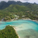 Beautiful aerial view of the Cook Islands.