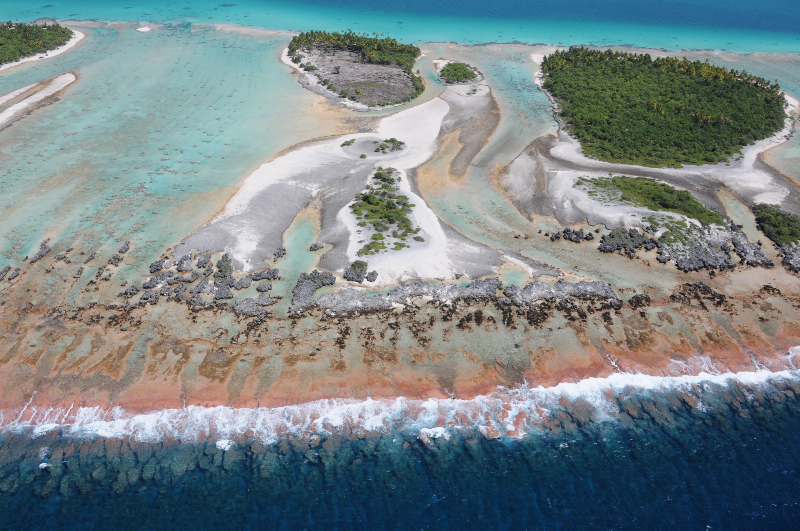 Arial view of the Tuamotu Islands.