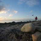 In the Cook Islands shooting footage for Mapping the Blue.