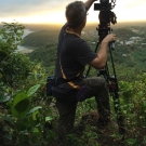 Cameraman James Ball, shooting sunrise in Tonga