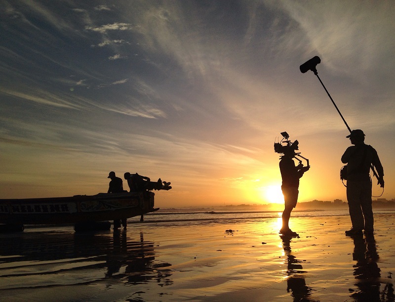 An early start to the day for fishermen and filmmakers alike.