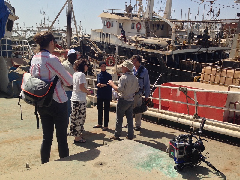 Filming aboard the captured illegal fishing vessel Asian Warrior.