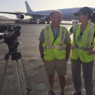 Executive Producer of The Missing Catch chats with cameraman Doug Allan about filming the export of fish at Dakar airport.