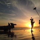 An early start to the day for fishermen and filmmakers alike.