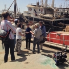 Filming aboard the captured illegal fishing vessel Asian Warrior.