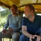 Dr. Daniel Pauly and Dr. Stephen Box discuss artisanal fishing on their way to the coast of Honduras