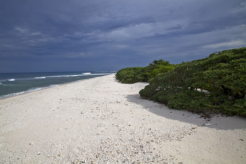 View along the beach on Danger Island.