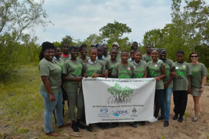 Group photo with students from Holland High School before we restored the mangroves