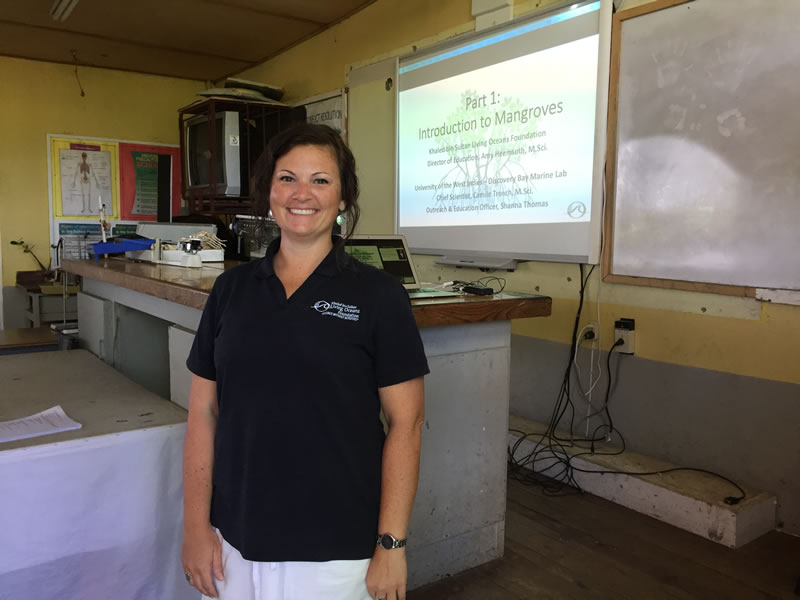 Director of Education, Amy Heemsoth is ready to introduce a new cohort of grade 10 Biology students at William Knibb High School to the mangrove ecosystem and the J.A.M.I.N. program.