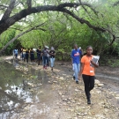 Students from Marcus Garvey Technical School going on their first mangrove field trip to learn about this unique ecosystem.