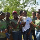 Students from William Knibb High School were excited to help recover the drone after taking aerial shots of the mangrove forest.