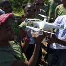 After students from William Knibb High School monitored their mangroves, they helped videographer, Art Binkowski, to deploy the drone to get some aerial footage of the mangroves.