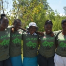 J.A.M.I.N. participants from William Knibb High School gladly take a moment from collecting data to pose for a team photo.