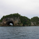 The rock islands of Koror provide magnificent scenery on the surface 