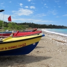 Local fishermen use small wooden boats to travel to reefs up to 10km from shore to catch fish to feed and support their families.