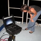 Sonia Bejerano watching the ROV camera.