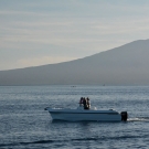 The groundtruthing team mapping near Gizo Island. 