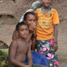 Kids enjoying a feast in Kia Village.