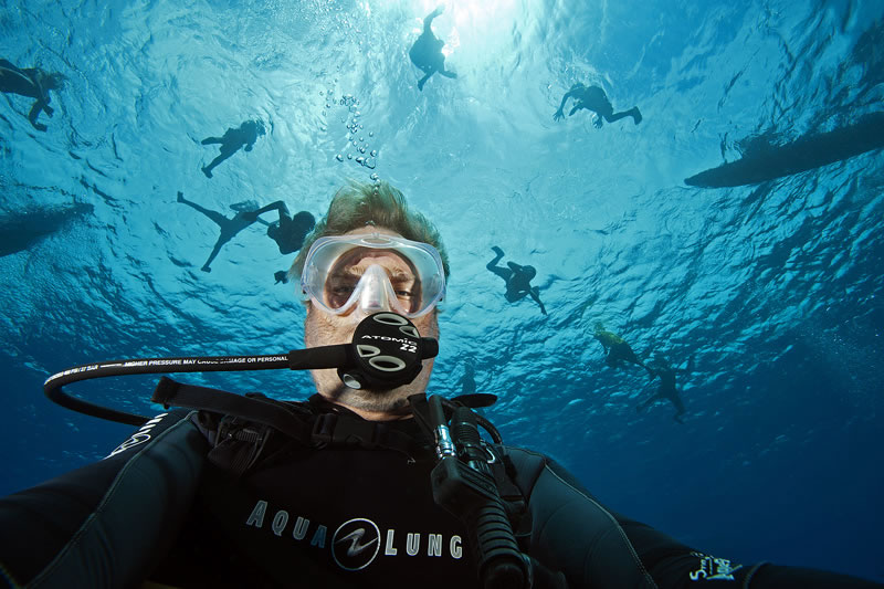 Have you ever taken a scuba selfie? Here is a good one from Ken Marks.