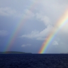 It was a good start to our day waking up to a double rainbow near Malakobi Island.