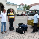 Dr. Andrew Bruckner and CAPT Phil Renaud waiting to get into a taxi.