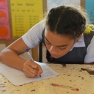 GPS Neiafu student taking survey about coral reefs