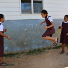 Vava'u Side School students jumping rope at recess.