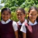 Vava'u Side School students happy to take a break from jumping rope to take a photo.