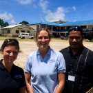 Amy, Melinda, and 'Apai at Mailefihi Siu'ilikutapu College.