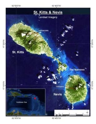 Map of St. Kitts and Nevis