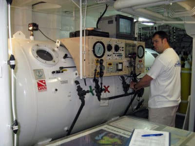 Andy Black with the Recompression Chamber