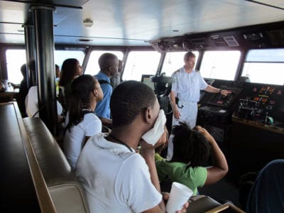 Will explains the Bridge's multitude of electronic navigation equipment