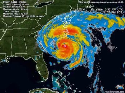 Hurricane Irene made landfall in North Carolina