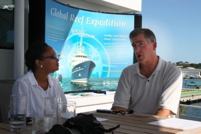 Executive Director, Philip Renaud is interviewed aboard the Golden Shadow